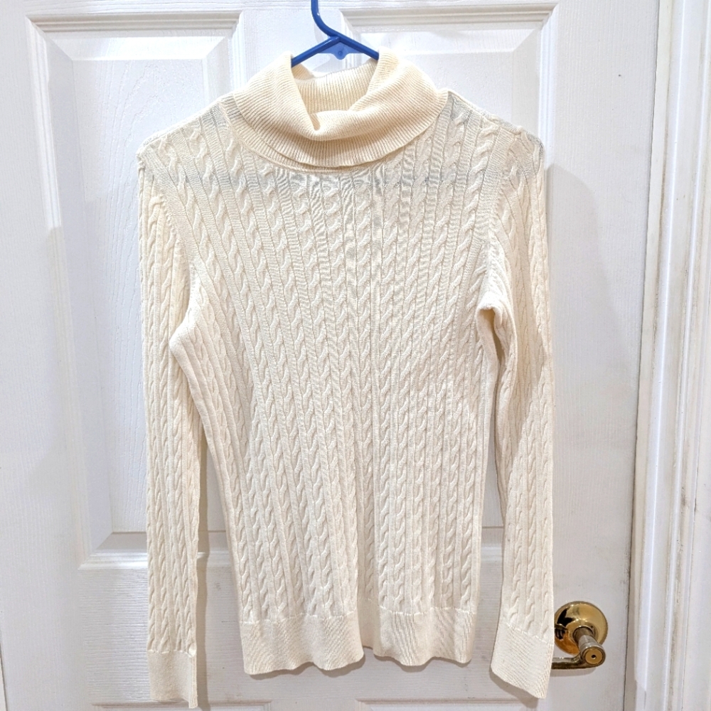 Talbots Petite Cream Knit Sweater